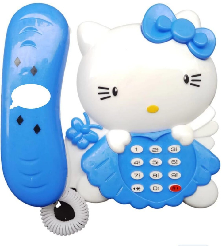DIGSMORDEN Kitty Phone Landline Musical Sound Toys for Kids(Red)