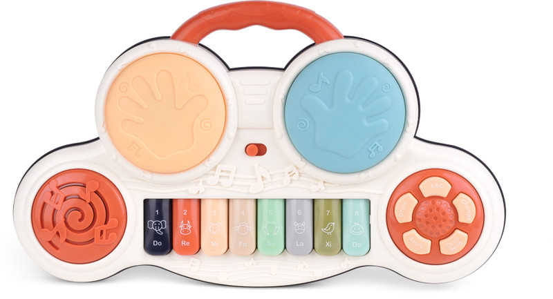 J K INTERNATIONAL Drum Piano Musical Toy For Kids & Multi Function Learning Toy With Light & Sound(Multicolor)