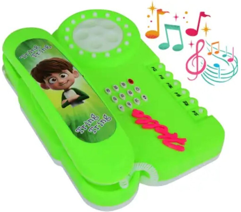 DIGSMORDEN Light & Music Antique Landline Phone Toy for Kids with Rotary Dial- Age 1+(Multicolor)