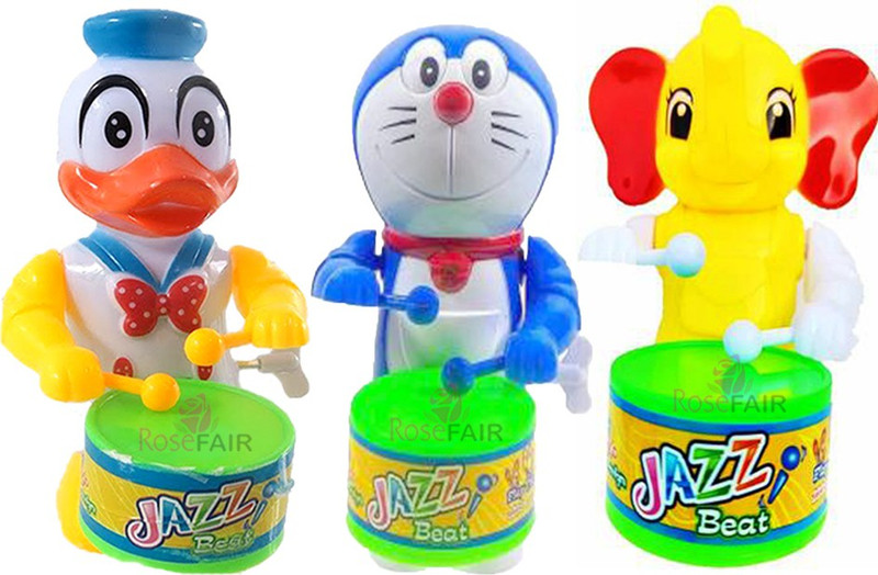 ROSEFAIR Key-Operated Cute Drummer Toy for Boys Rattle(Multicolor)