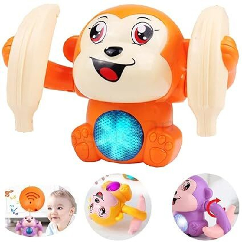 SOBHAGU Dancing Spinning Rolling Tumble Monkey Voice Activated Banana Monkey(Multicolor)