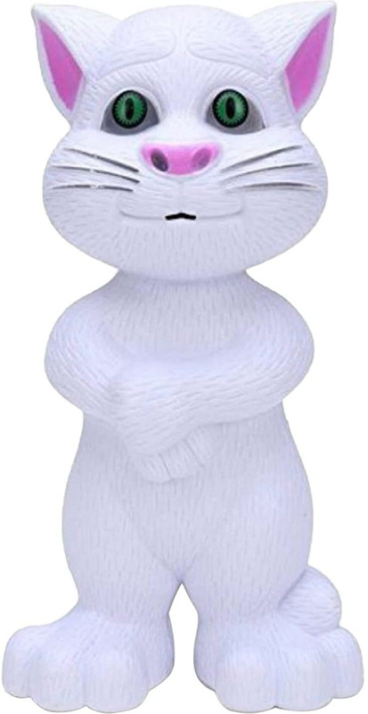 Vinsh Intelligent Talking Tom Cat, Speaking Robot Cat Repeats What You Say,Musical Cat(White)