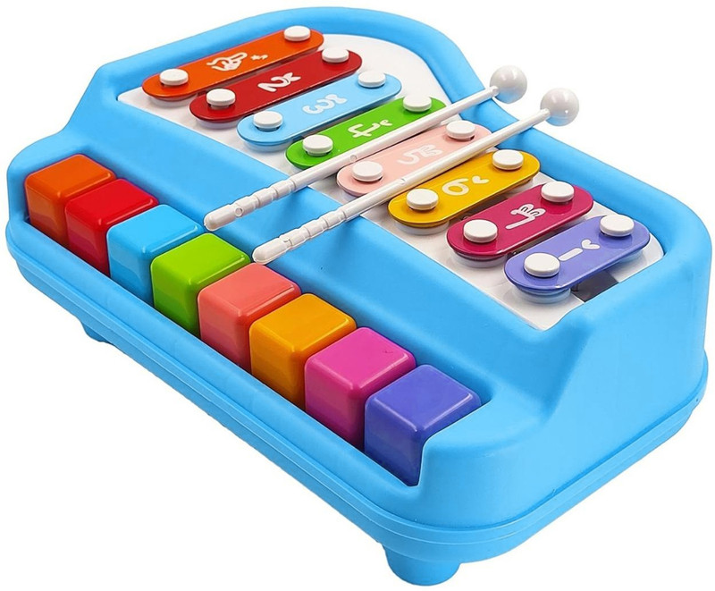 StarAndDaisy 8-Key Xylophone Toy with Piano Keys & Sticks, Musical Toy for Kids(Blue)