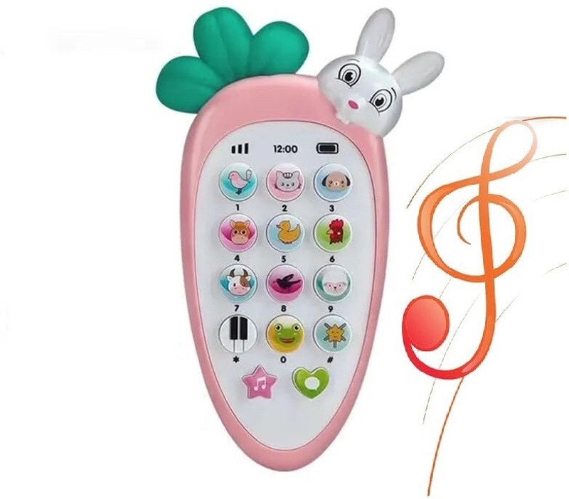 Pluspoint Rabbit Musical Phone Toy for Kids with Animal Sound, 20 Songs & Chat Button|02(Multicolor)