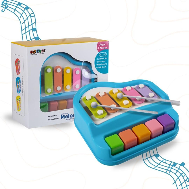 SURYAANSHI 2-in-1 Multicolour 5 Key Piano and Xylophone, Non-Toxic Musical Toy for Kids,(Multicolor)