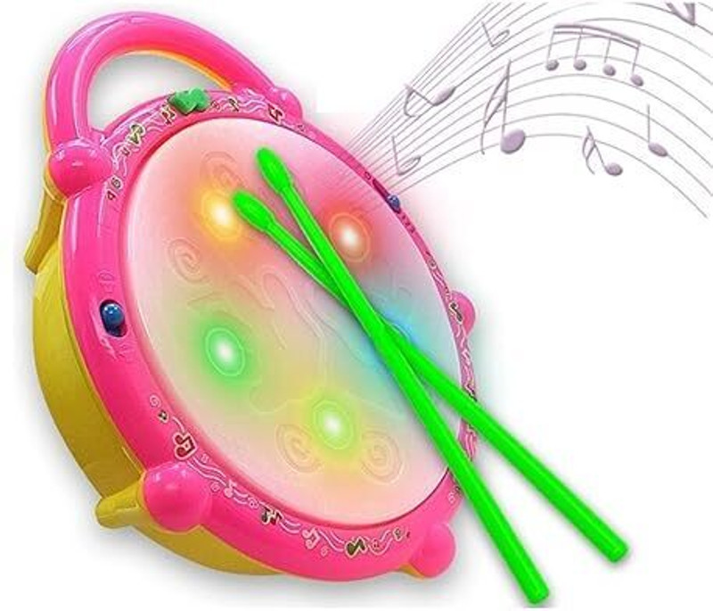kettoby Flash Drum with 3D Lights and Music toys for kids toys musical toys for kids(Multicolor)