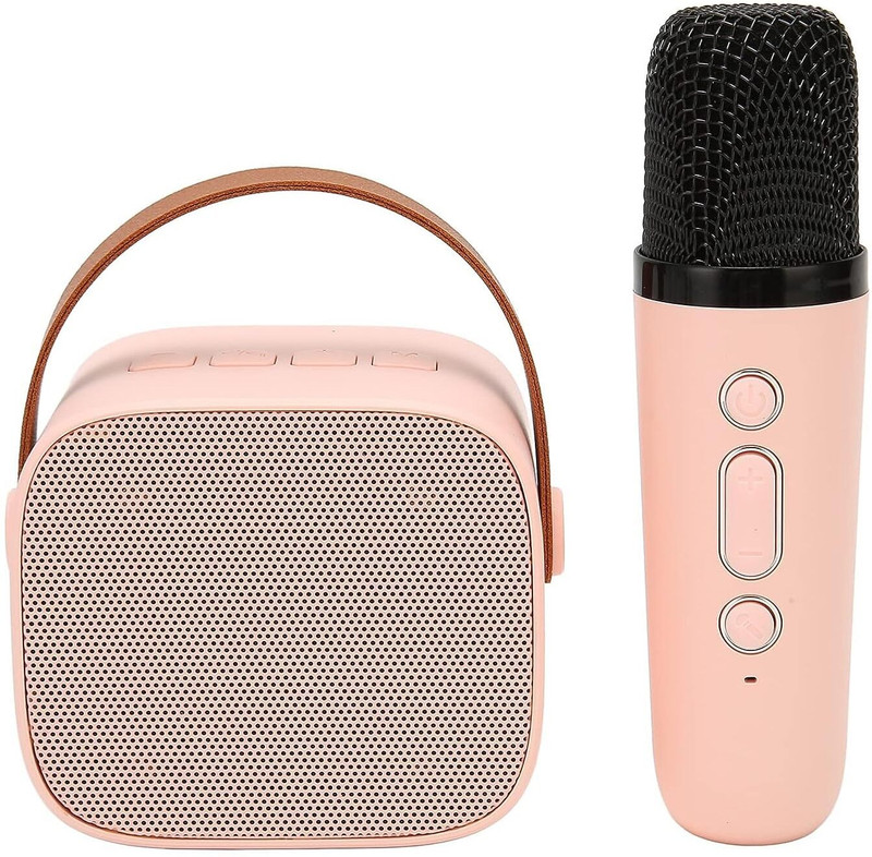 KNICKKNACK Karaoke Machine for Kids, Portable Bluetooth Speaker (Pink)(Pink)