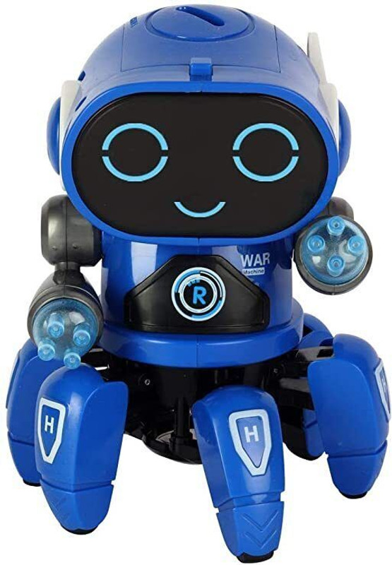 Goyal's Octopus Style Dancing Bot Robot, Colorful Lights & Music, All Direction Movement(White)