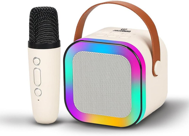 TrendHiveinternational Mini Bluetooth Karaoke Speaker with Mic | RGB LED Speaker with Voice Effects(Multicolor)