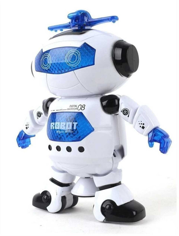SOPALI Dance robot electronic 360 degree turn light music 3 + age toy for kids(White)