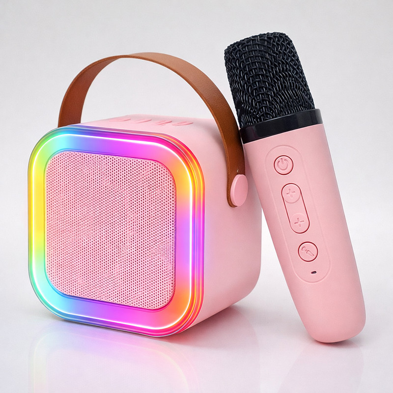 Meetul Enterprise Rechargeable Karaoke Speaker with Wireless Mic-Bluetooth 5.3-LED Dancing Lights(Multicolor)