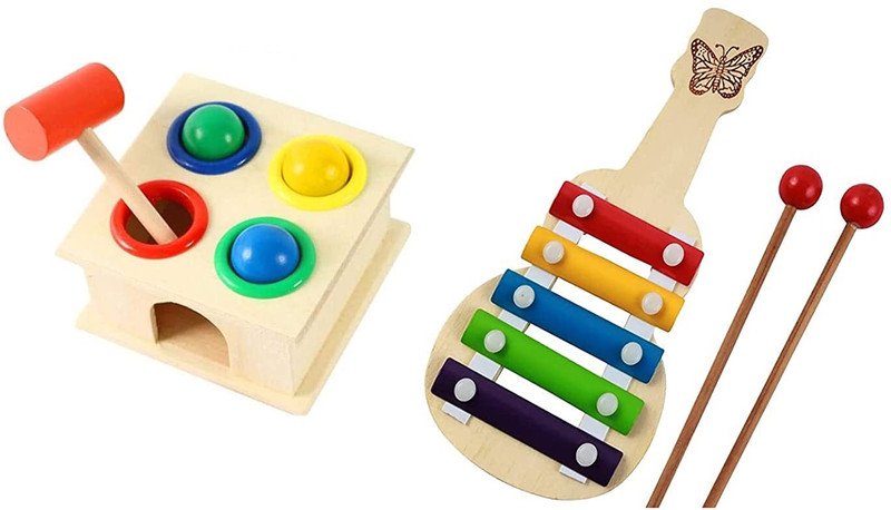 Kishore collection Hammer Ball & Xylophone Musical Toy Wooden Pounding Bench with Box Case for Kids(Multicolor)