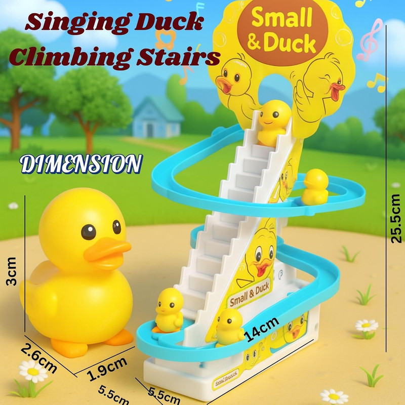 PANTROLA Musical Duck Climbing Toy with Lights Sound Kids Fun Activity Toy(Yellow)
