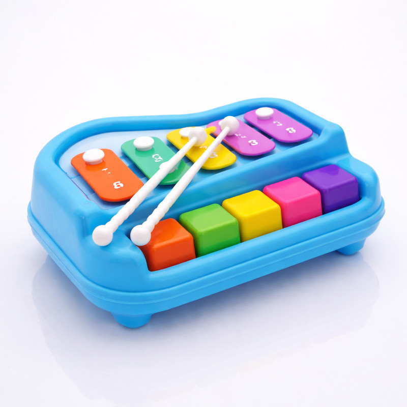 Meetul Enterprise 2 in 1 Piano Xylophone Toy 5 Multicolored Key Keyboard For Kids(Multicolor)