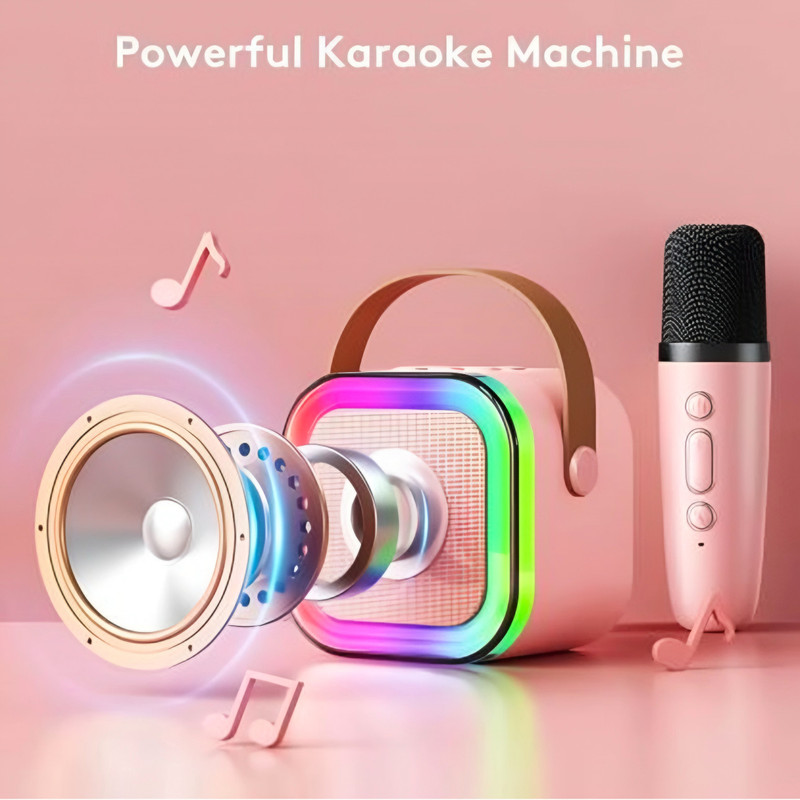 joymax K12 Bluetooth Speaker with Wireless Mic | Karaoke | RGB Lights | Voice Changer(Multicolor)