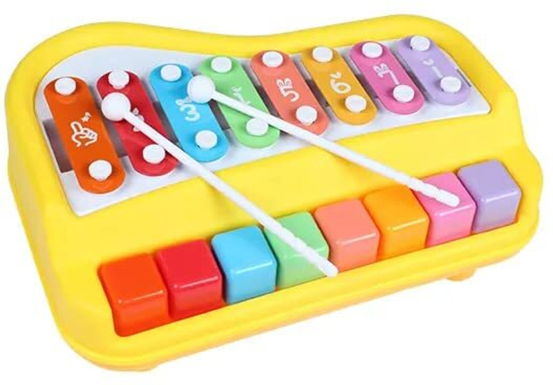 PromoCart Big Xylophone with Piano Toy, 8 Multicolored Key Keyboard(Multicolor)