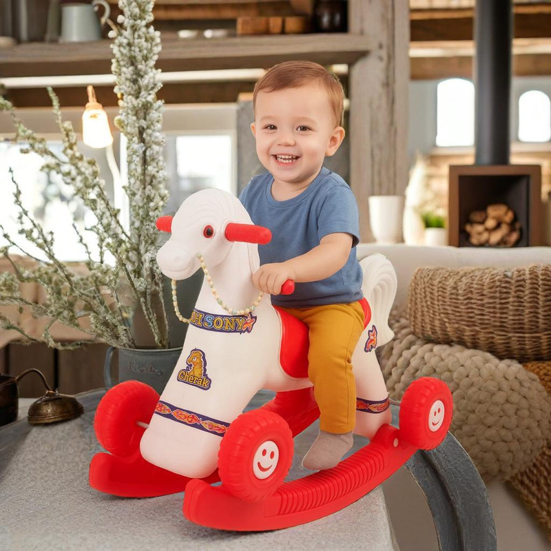 TOYPROFESSOR Baby Horse Rider and Rocker for child Age 1-3 Birthday Gift for Kids rideon toy(Grey)