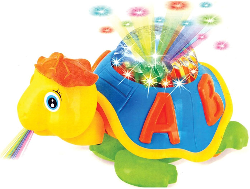 TOYRENTTO Kids Musical Turtle Toy with 3D Lights & Sound Crawling Tortoise Toy for Kids(Multicolor)