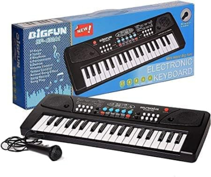 Little Bloom Kids Piano Keyboard,Piano for Kids with Microphone Portable Electronic Keyboard(Black)