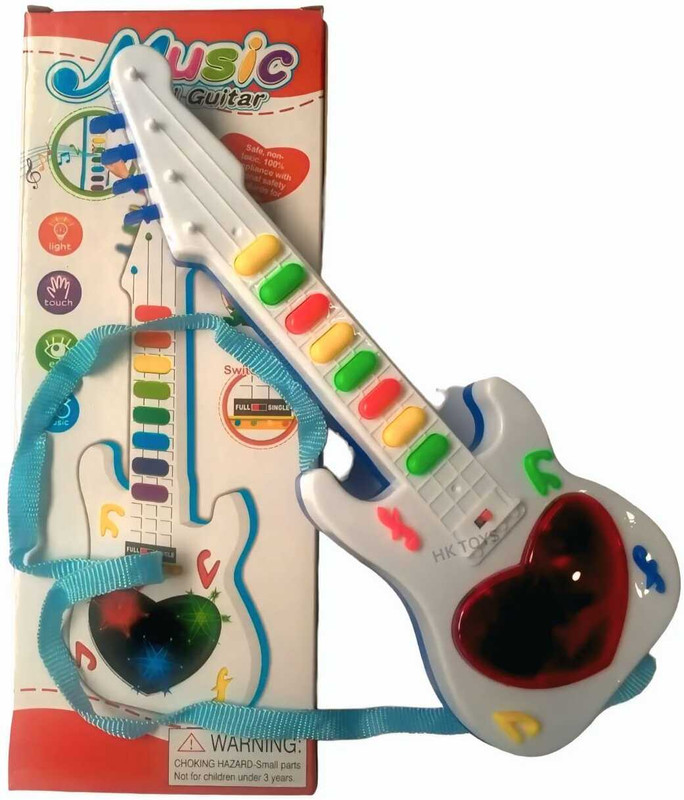 HK Toys Heart Shaped Electric Guitar Toy - Best Birthday Gift for Boys and Girls(Multicolor)