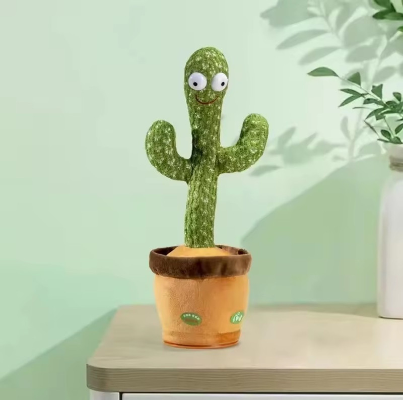 TRIMMO Talking & Dancing Cactus Soft Toy with USB Charging Funny Educational toy(Green)