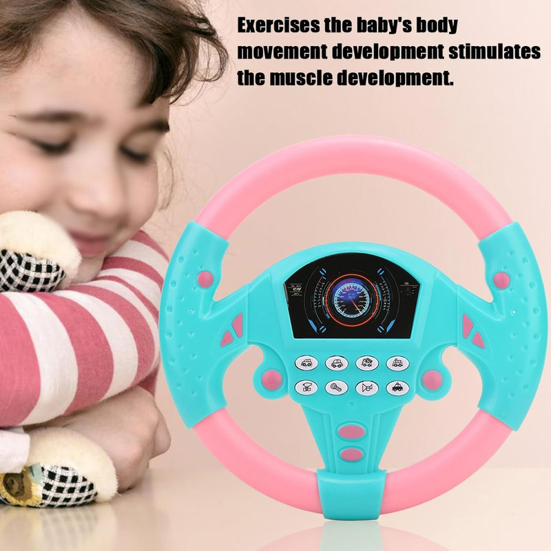 KCR Kids musical Steering Wheel Simulator toy baby Early Educational Toy, Pack of 1(Multicolor)