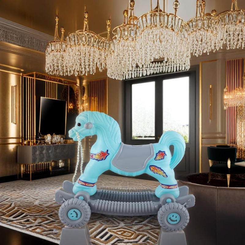 TOYPROFESSOR Kids Horse Rider Rocker Toys 1-3yrs birthday gift Ride on toy Bis certified toy(Grey)