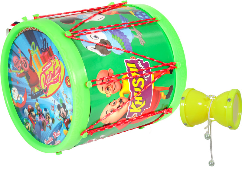 khushi enterprise Musical Small Damru(7x8.2cm) with Long Drum(17.4x17.8cm)(Green)