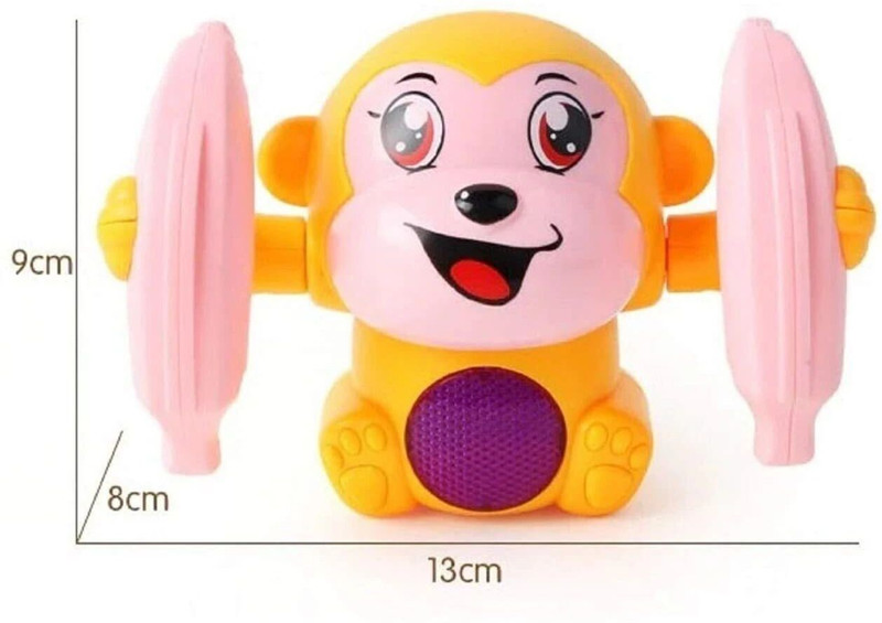 Galactic New Dancing and Spinning Rolling Jumping Monkey Toy Voice Control Doll Tumble Orangutan Banana Monkey with Musical Flash Light and Sound Effects and Sensor Mix Colors (Multicolor, Pack of: 1)(Multicolor)