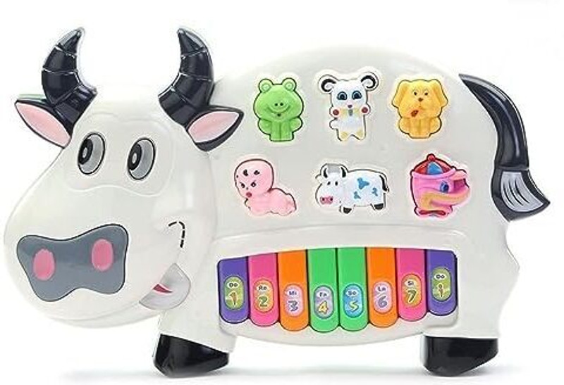 Tinywonders Cow Animal Sound Baby Music Piano Toys(Multicolor)
