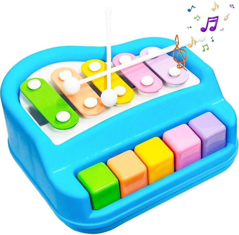 Mira Farmcraft Melodious Musical Xylophone and Mini Piano Non Toxic Non-Battery Assorted Colors(Multicolor)
