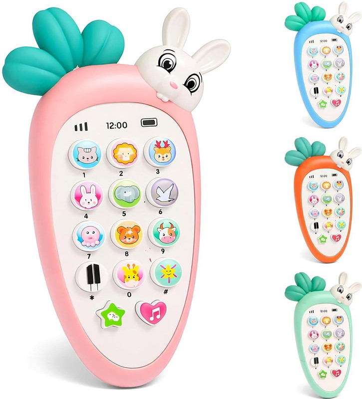 WORLD OF TINY Musical Toy Phone for Babies with Animal Sounds & Piano Keys(Multicolor)