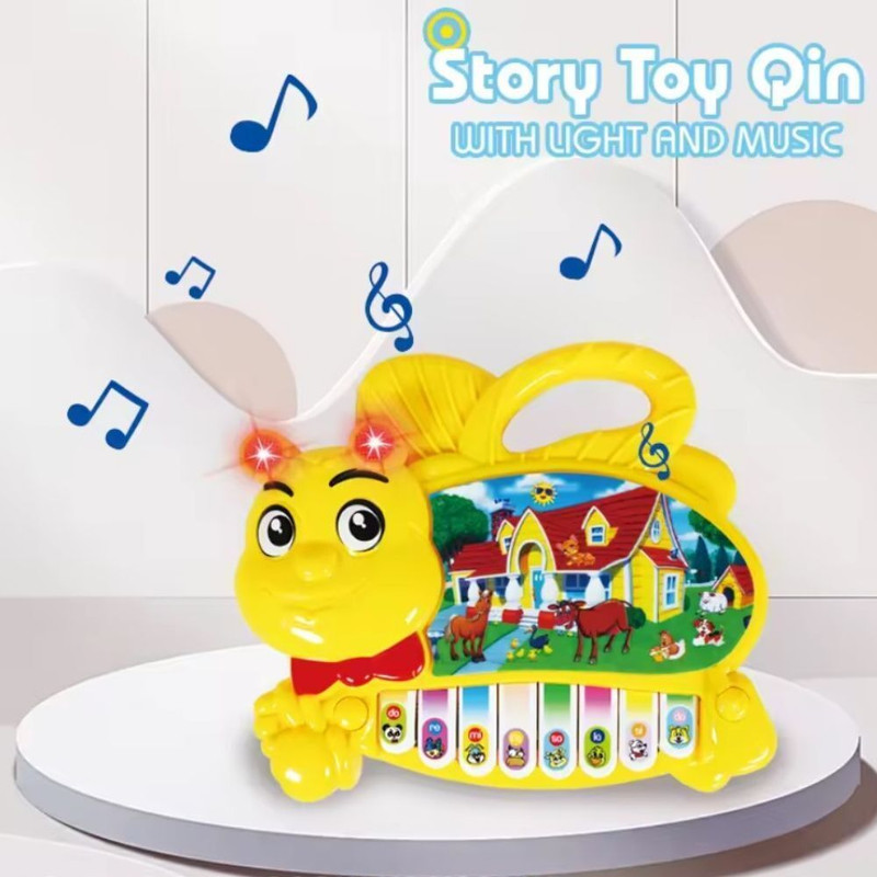 Planet of Toys Cartoon Keyboard with Music & Light Piano for Toddlers, Interactive Learning Toy(Multicolor)