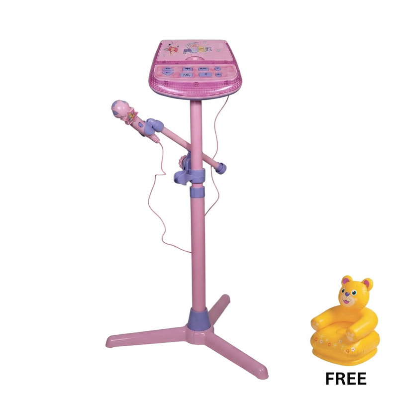 JOYFULJOURNEY JOYFULJOURNEY Kids Karaoke Microphone Stand with Free Inflatable Chair(Pink)