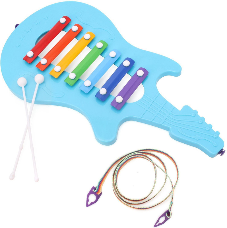 zokato 7 Notes Musical Xylophone Guitar Toy for Kids Colourful Plastic with 2 Sticks(Multicolor)