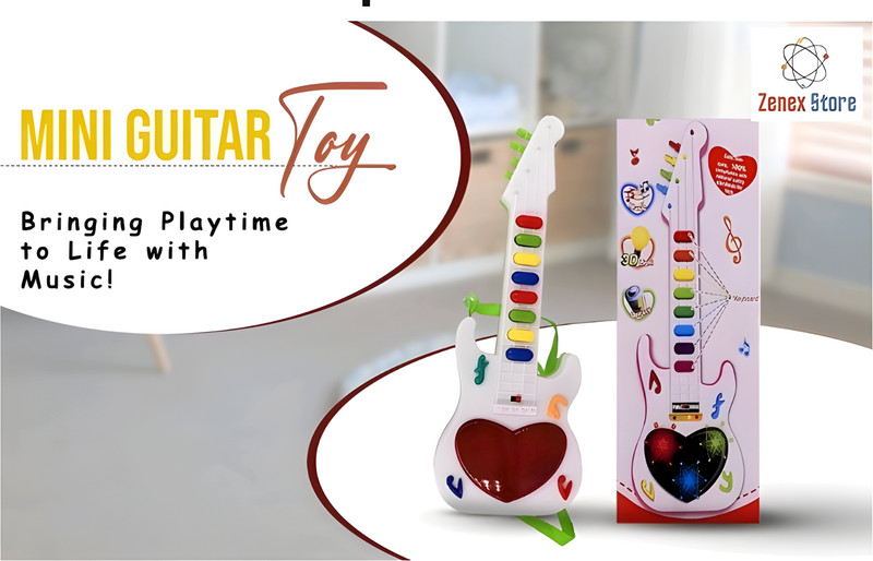 Zenex store Musical Mini Guitar Instrument With Sound & 3d LED Lighting Gift Toys kids(Multicolor)