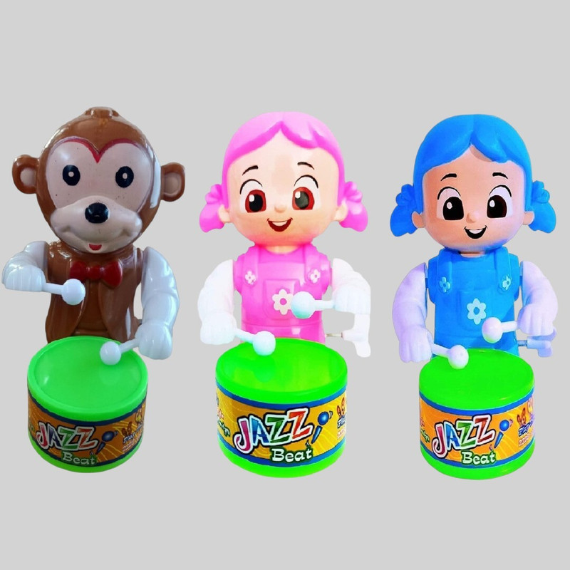 S.T.S ENTERPRISES Toys monkey-blue-pink-baby with Drummer Rattle Toys for Kids, Rattle (Multi)(Multicolor)