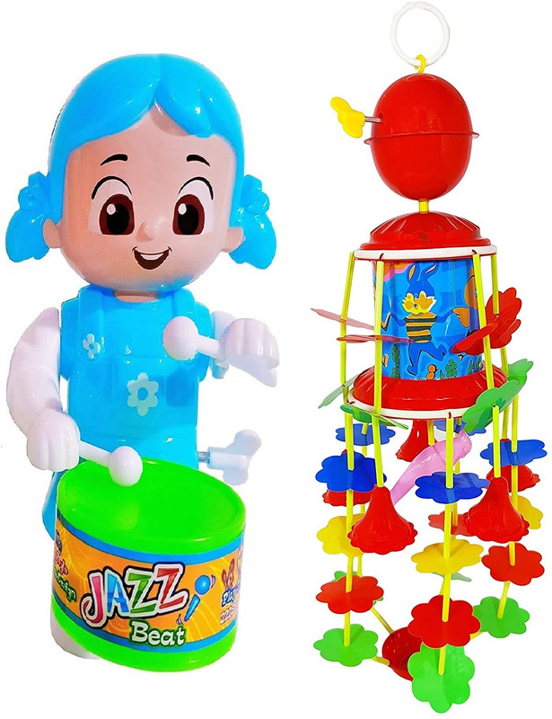 PRV TOYS Key Jhoomer-Operated Cute Drummer Toy with Drumming Dancing Kids Baby Rattle(Multicolor)