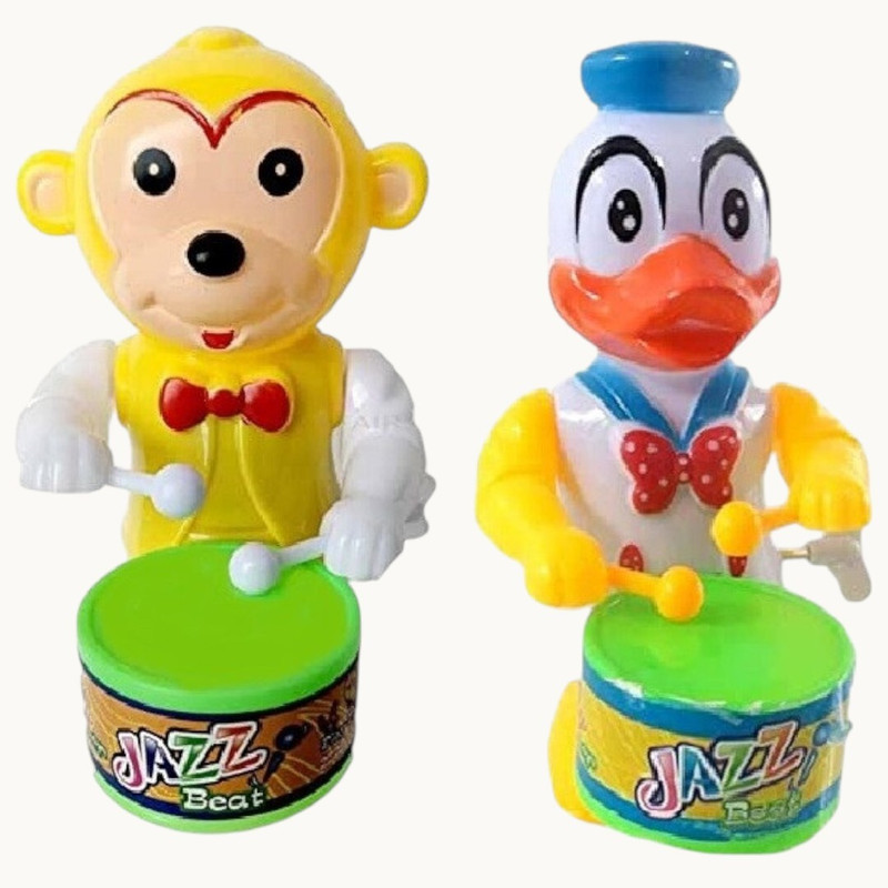 S.T.S ENTERPRISES OYS Key-Operated Animal MONKEY AND BABY Drummer Toy with Dancing Action for Kids(Multicolor)