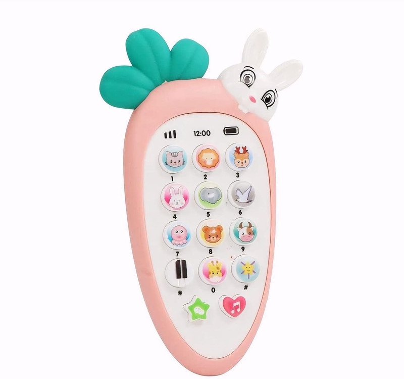 Maa Momai Toys Carrot Bunny Smart Phone – Musical Learning Toy for Toddlers(Multicolor)