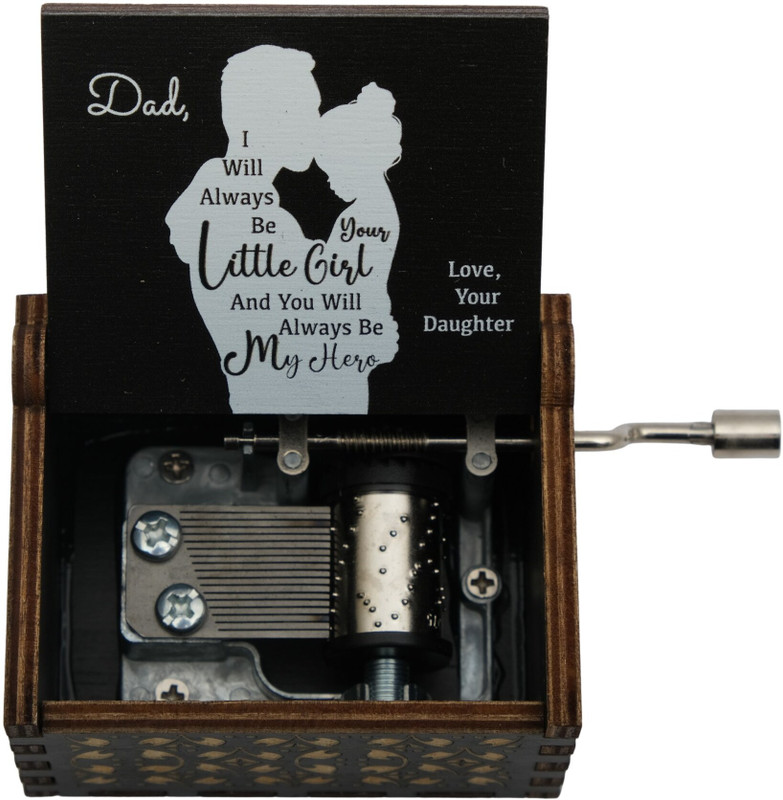 Store2508 Wooden Cranked Music Box – To Dad From Daughter You are My Sunshine Melody(Multicolor)