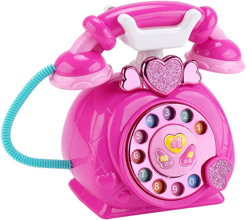 AR KIDS TOYS Classic Old Style Musical Landline Telephone with Story & Poetry Sound For Kids(Multicolor)