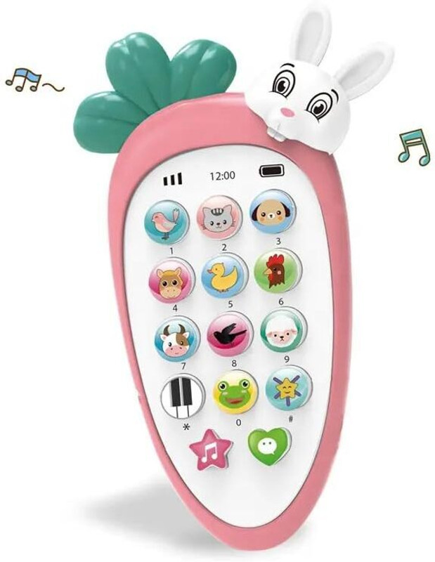 ROSEFAIR Cell Phone Toy for Learning Play, Early Education Telephone with Silicone Cover(Multicolor)