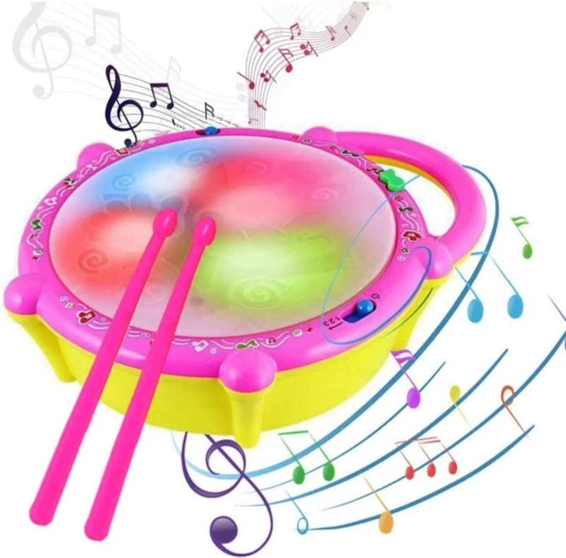 RISHI QUALITY 3D Flash Drum With Music And Lights Electronic Touch Dynamic Mode For Kids.(Multicolor)