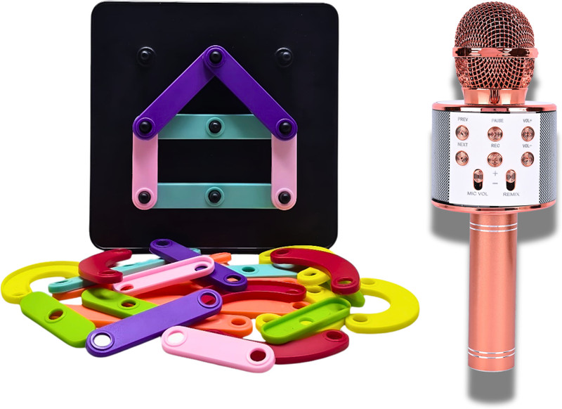 sparknest Wireless Karaoke Mic with Educational Building Toy Combo Pack(Multicolor)