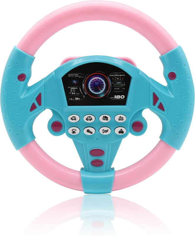 GKzon Kids Driving Steering Wheel Funny Interactive Driving Wheel with Music(Multicolor)