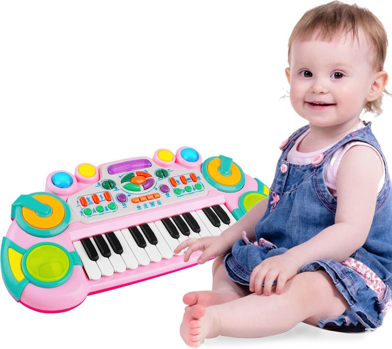 Zyamalox Piano musical toys toy for babies Drum Recording Volume Control baby toys(White)