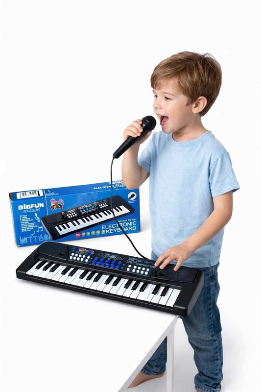 Zintargo Electronic Keyboard with Mic for Kids & Beginners | Portable 37-Key | for Kids(Black)