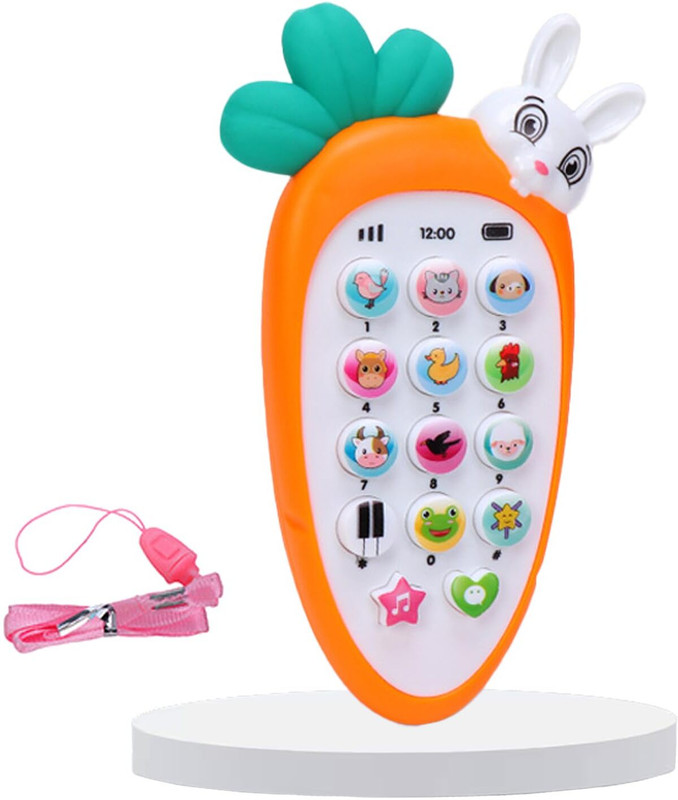 FunBlast Musical Toy Phone for Kid, Cartoon Mobile Toy with Light & Sound,Learning Toy(Orange)