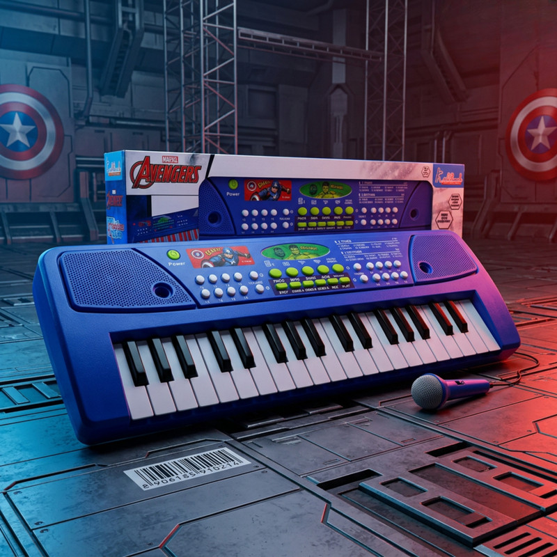 Kriiddaank Marvel Avengers Keyboard Piano-37 Keys|8 Rhythms,8 Instrument Sounds(Multicolor)